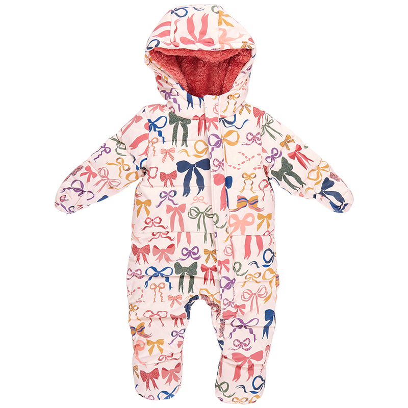 Baby Snowsuit - Bows on Bows Pink