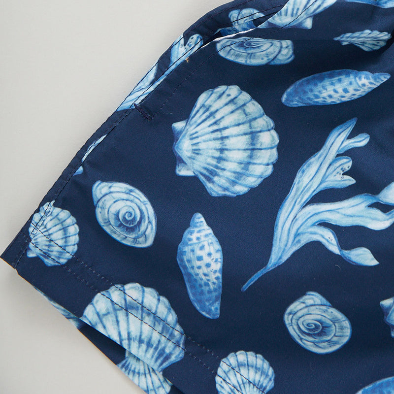 Baby Boys Swim Trunk - Blue Sea Shells