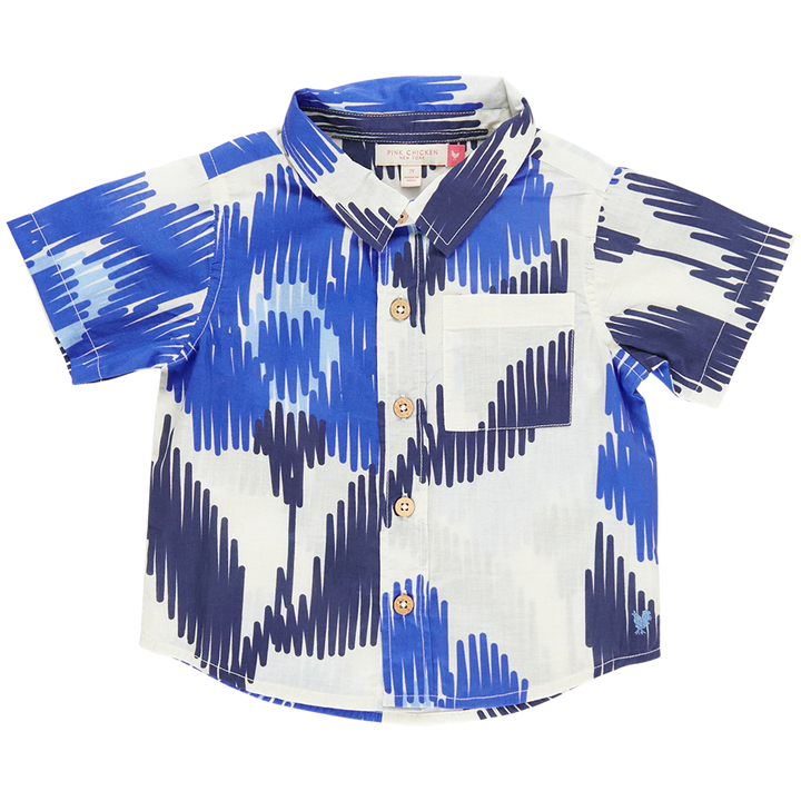 Boys Jack Shirt - Blue Ikat