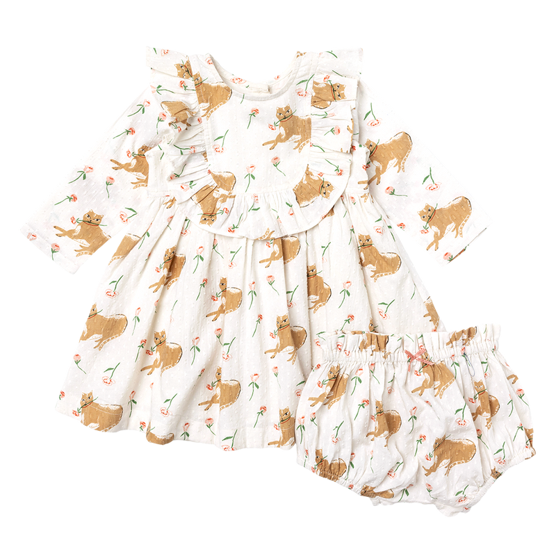 Baby Girls Michaela Dress Set - Cats N' Roses