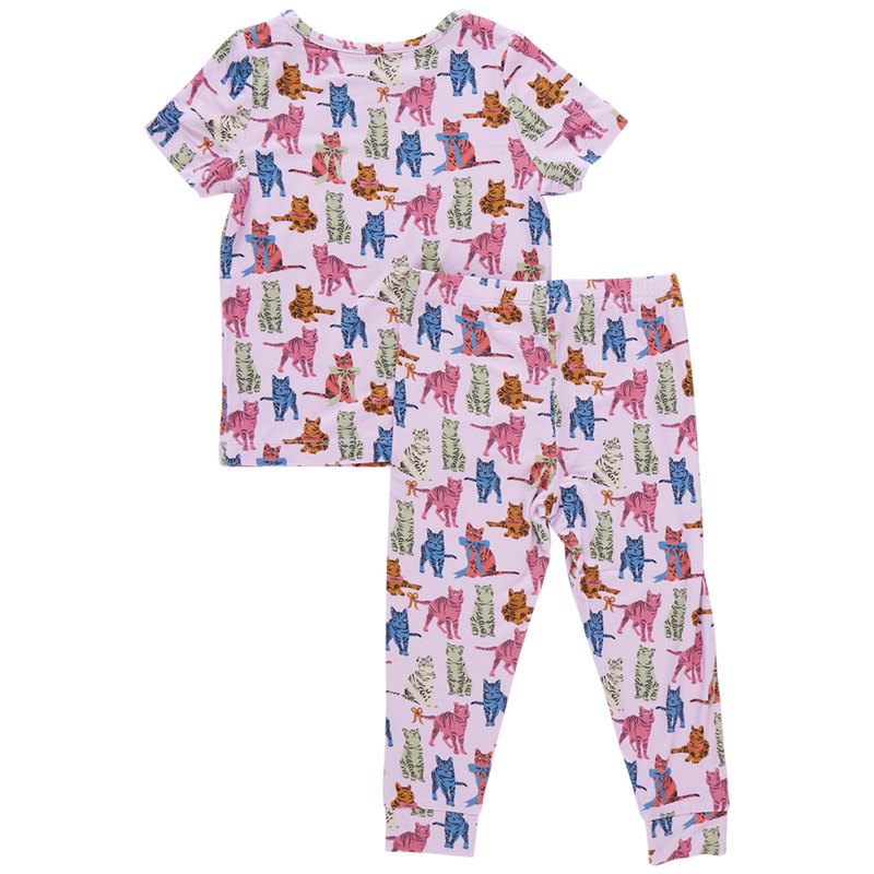 Kids Bamboo PJ Set - Tabby Cats