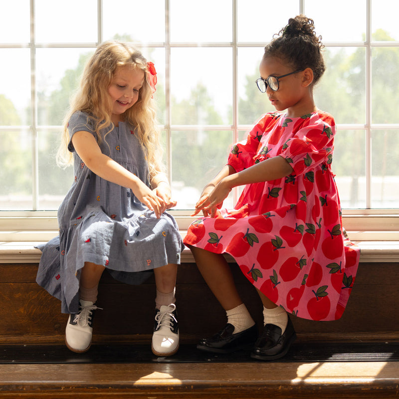 Girls Rowan Dress - Pink Apples