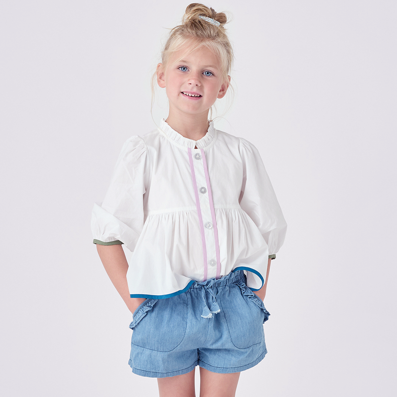 Girls Theodore Short - Medium Wash Chambray