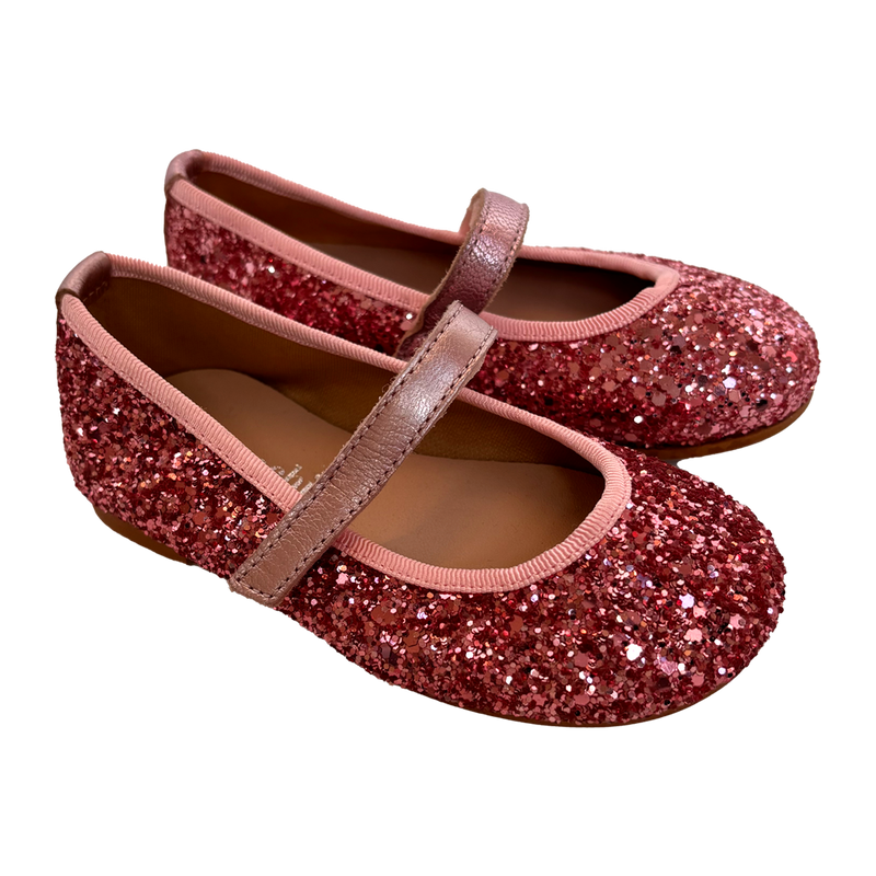 Leather Glitter Mary Jane - Carmin Pink