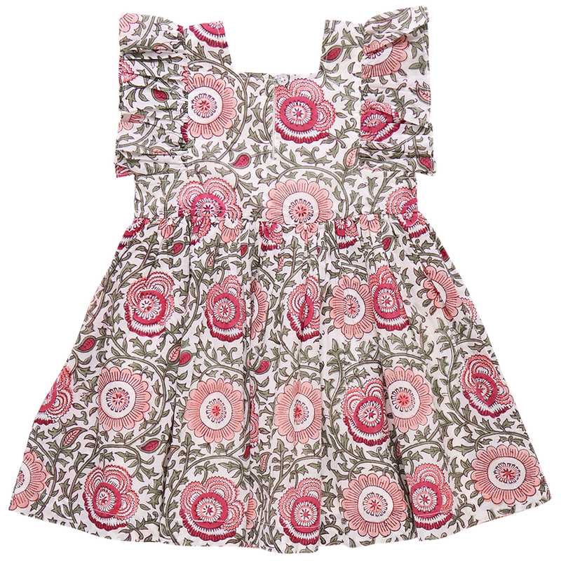 Girls Elsie Dress - Pink Lisbon Floral