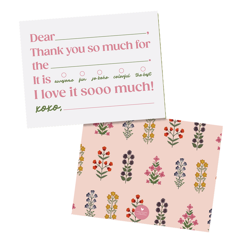 Fill In Thank You Notes - Pink Floral