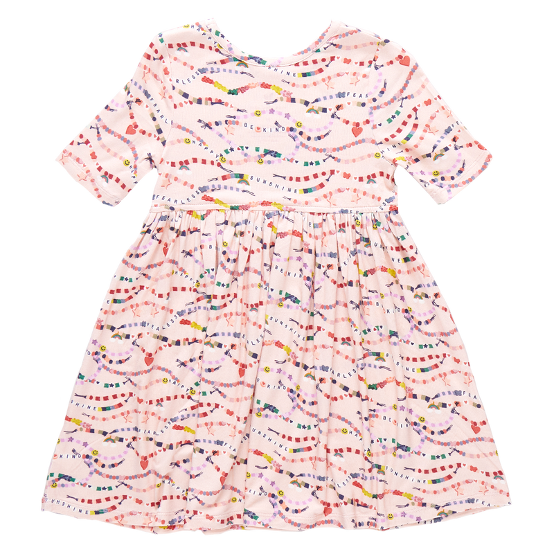 Girls Bamboo Steph Dress - Friendship Bracelet Era