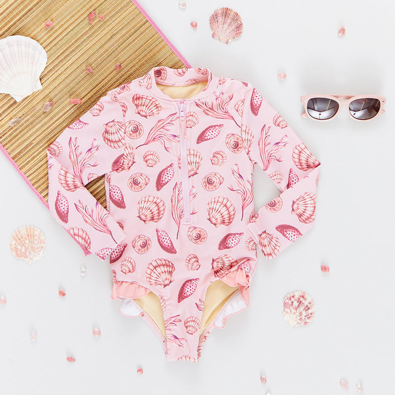 Girls Arden Suit - Pink Sea Shells