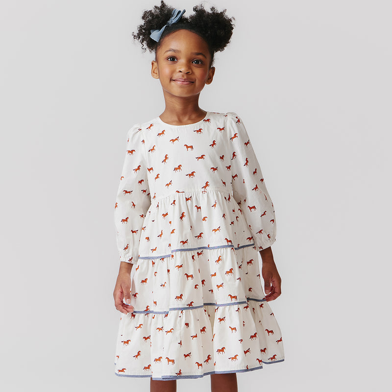 Girls Julia Dress - Tiny Horses