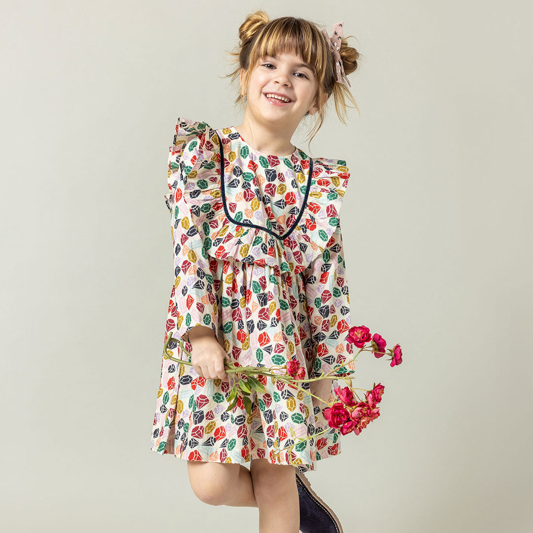 Girls Michaela Dress - Gemstones – Pink Chicken