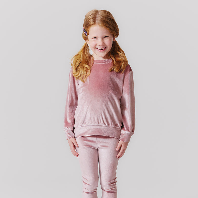 Girls Velour Legging - Mauve