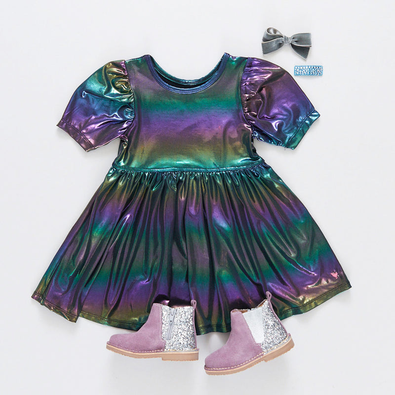 Girls Lame Laurie Dress - Rainbow