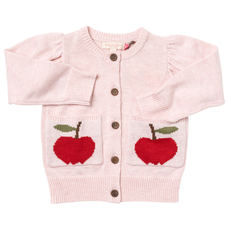 Girls Pocket Sweater - Apple