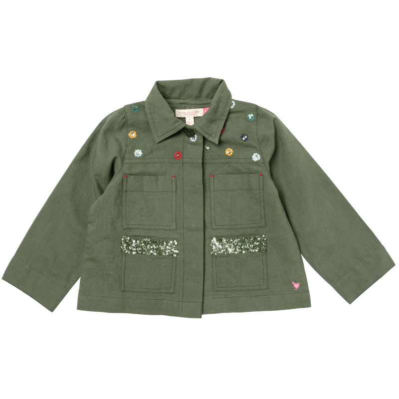 Girls Army Jacket - Four Leaf Clover