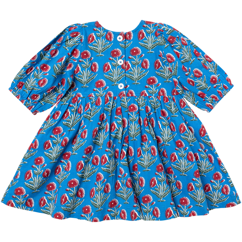 Girls Evelyn Dress - Blue Dandelion