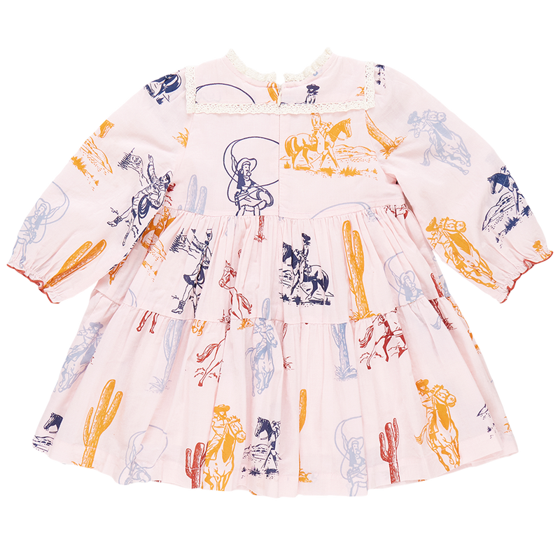 Girls Charlie Dress - Pink Cowgirls