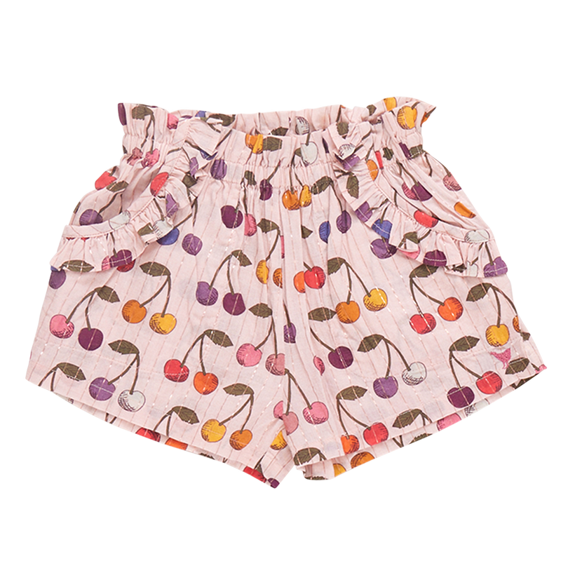 Girls Ruffle Theodore Short - Cloud Pink Cherry