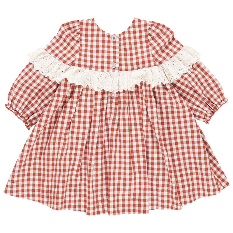 Girls Dixie Dress - Pony Gingham