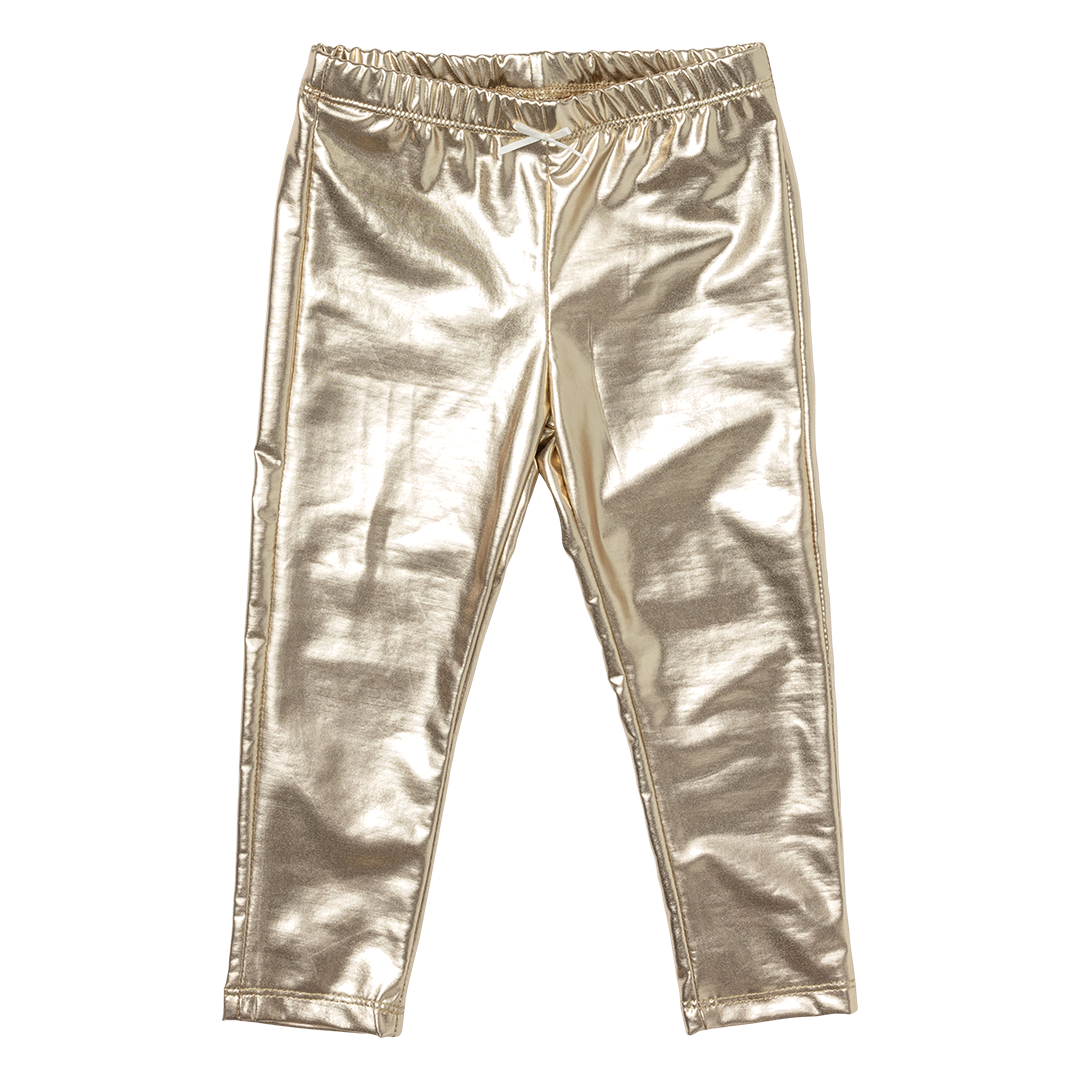 Gold Silver Kids Pants Girls Spring Autumn Children Elastic Faux Leather  Leggings Skinny Pencil Pants Girl Leggings