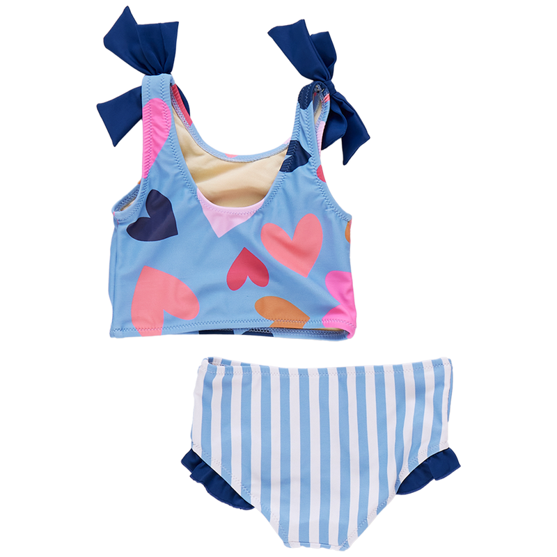 Girls Shelly Tankini - Multi Tossed Hearts