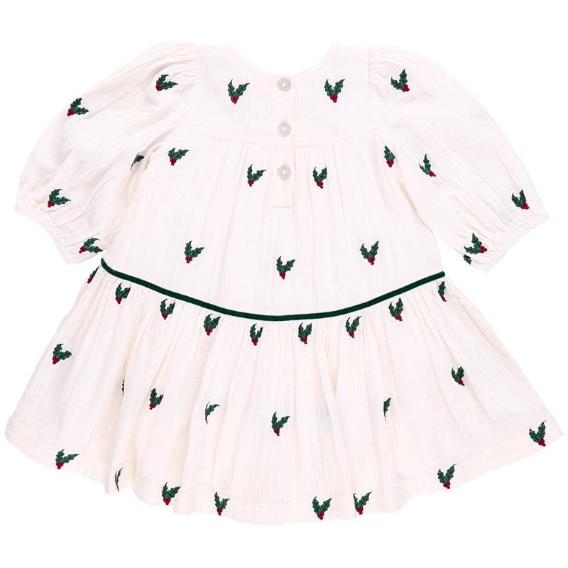 Girls Fiona Dress - Holly Embroidery