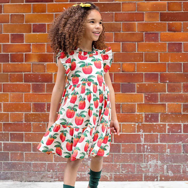 Girls Jennifer Dress - Painted Apple