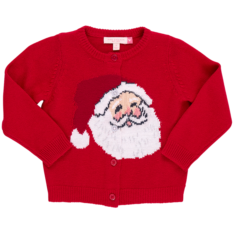 Girls Maude Sweater - Red Santa