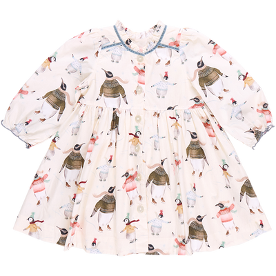 Girls Charlie Dress - Penguins On Ice