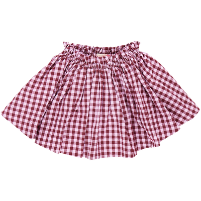 Girls Theodore Skirt - Berry Gingham