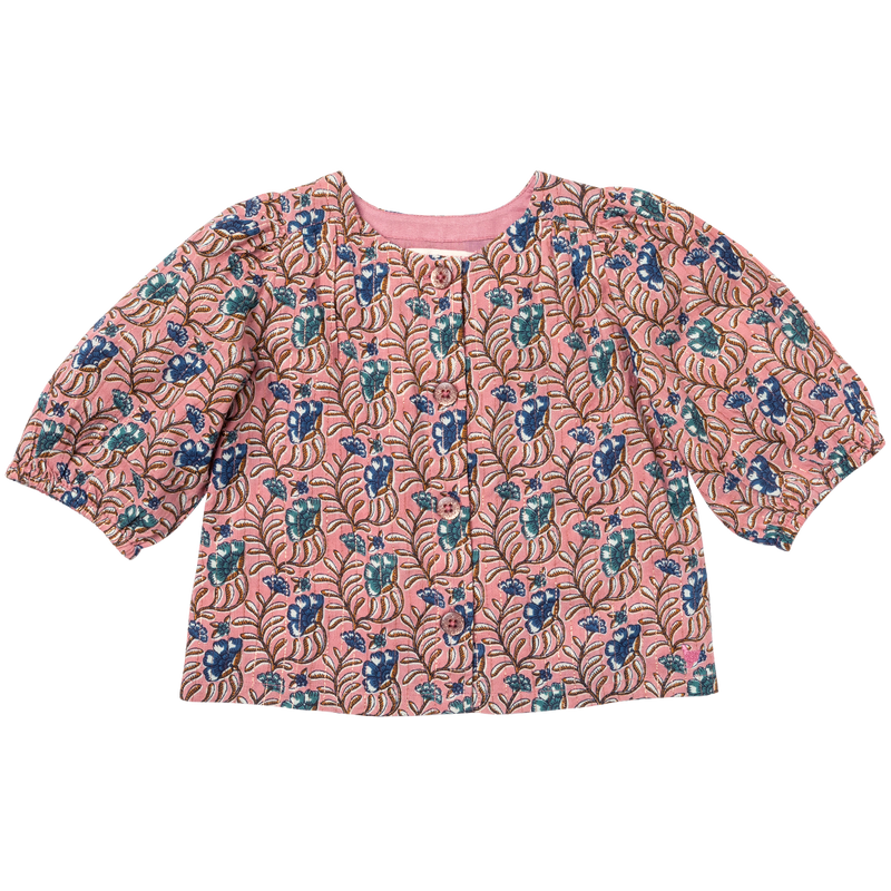 Girls Brooke Top - Mauveglow Vine Floral