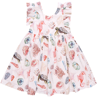 Girls Liv Dress - Watercolor Shells