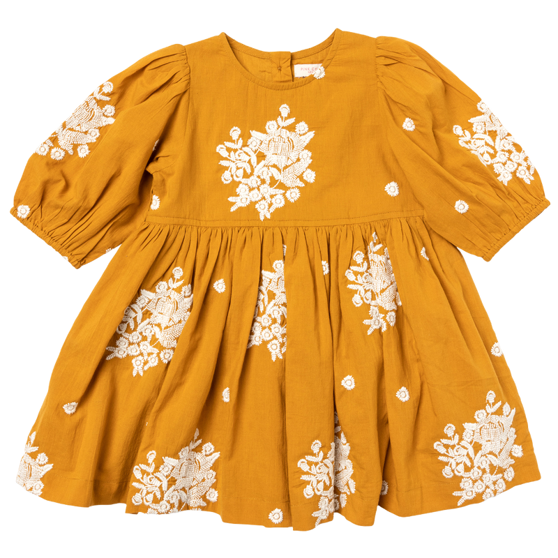 Girls Brooke Dress - Inca Gold Embroidery