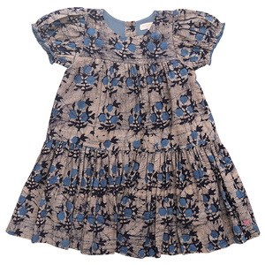 Girls Fiona Dress - Grey Dandelion