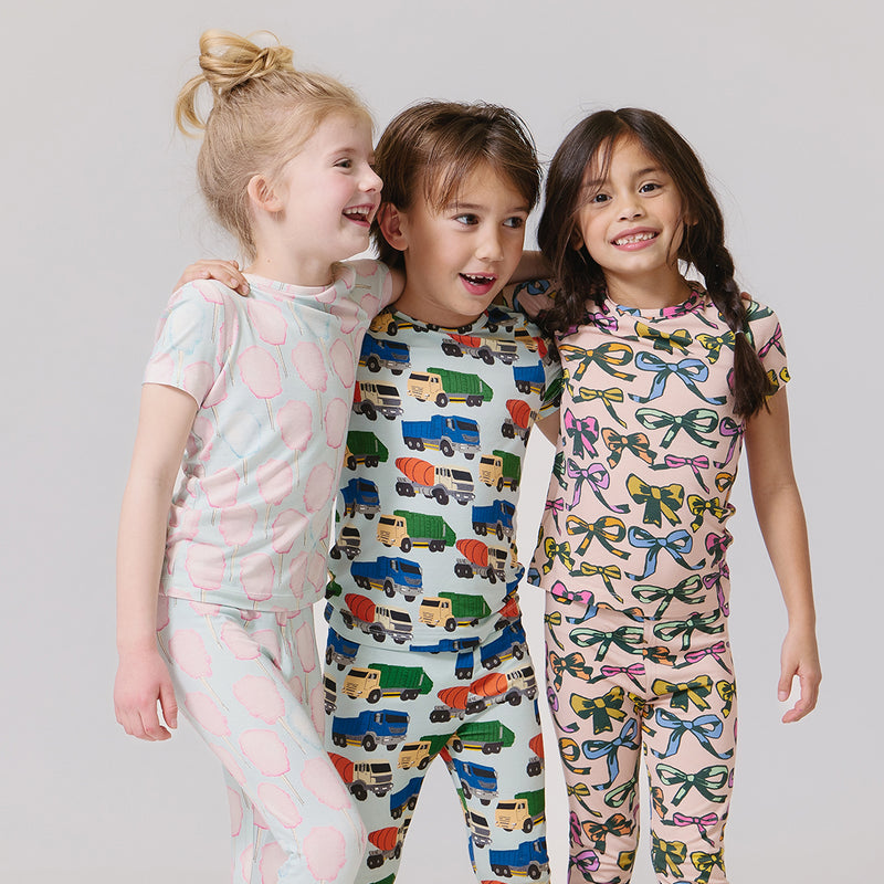 Kids Bamboo PJ Set - Multi Bows