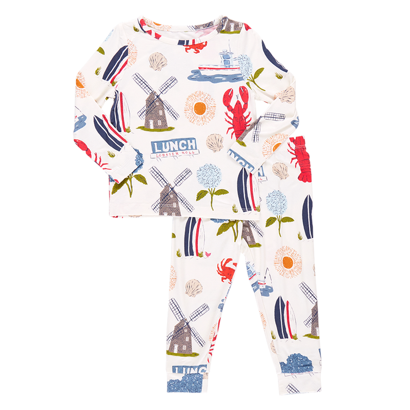 Kids Bamboo PJ Set - Hamptons