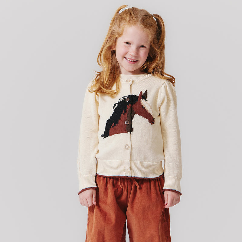 Girls Cable Constance Sweater - Wild Horse