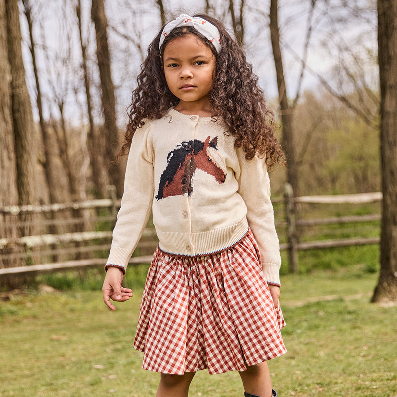 Girls Cable Constance Sweater - Wild Horse