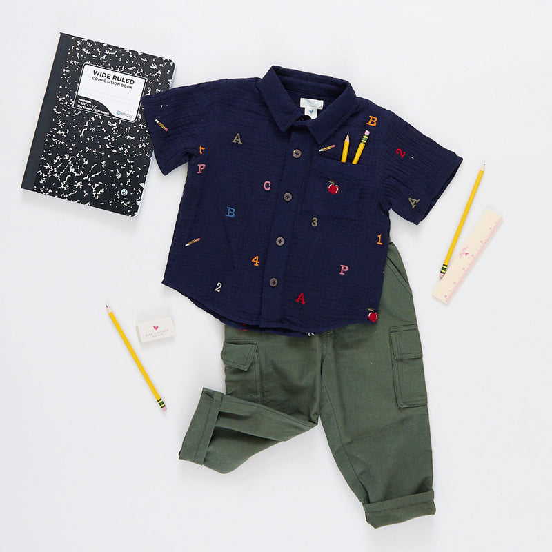 Boys Jack Shirt - Alphabet Embroidery