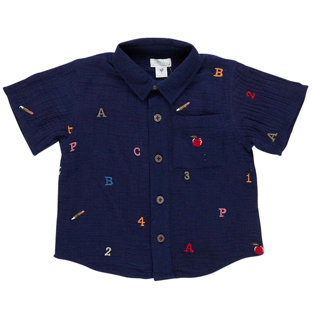 Boys Jack Shirt - Alphabet Embroidery – Pink Chicken