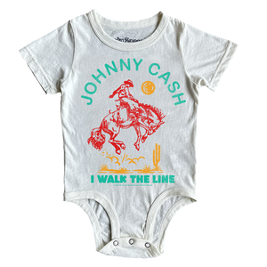 Johnny Cash Short Sleeve Onesie - Vintage White