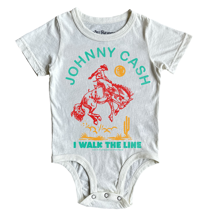 Johnny Cash Short Sleeve Onesie - Vintage White