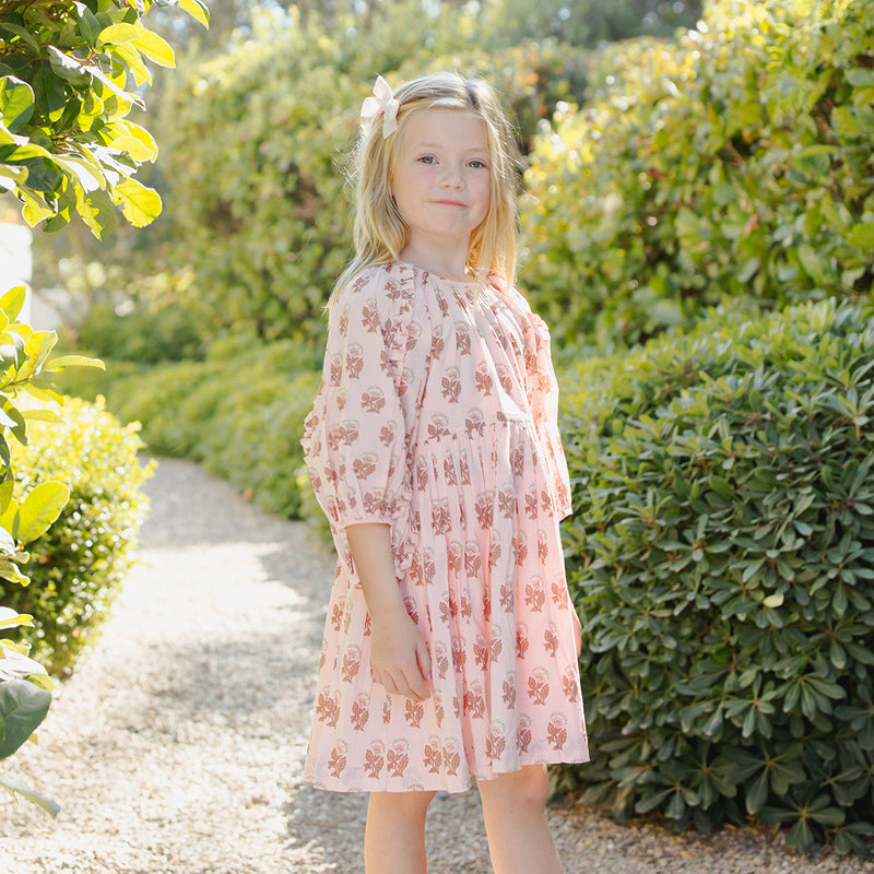 Girls Katya Dress - Pink Flower Drop