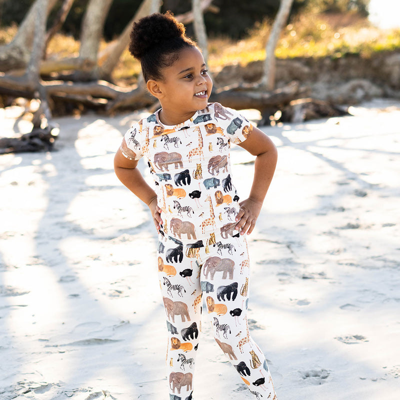 Kids Bamboo PJ Set - Animals of Africa