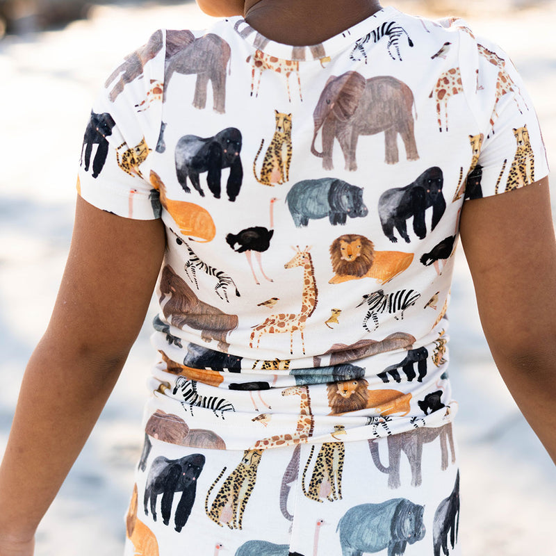 Kids Bamboo PJ Set - Animals of Africa