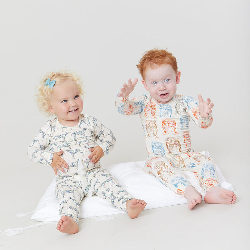 Kids Bamboo PJ Set - Multi Tiger