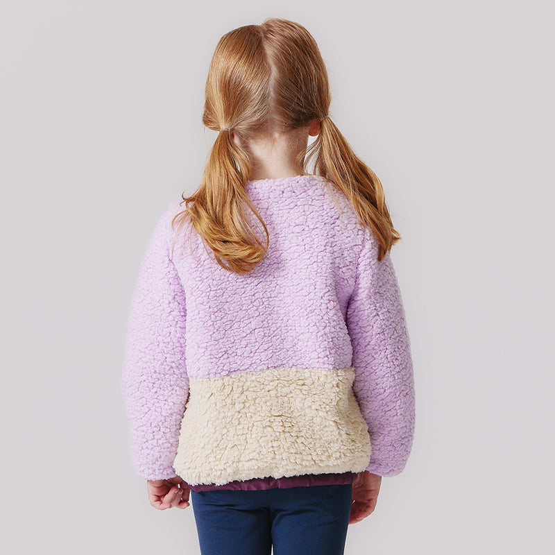 Girls Ruth Sherpa Jacket - Lavender Color Block