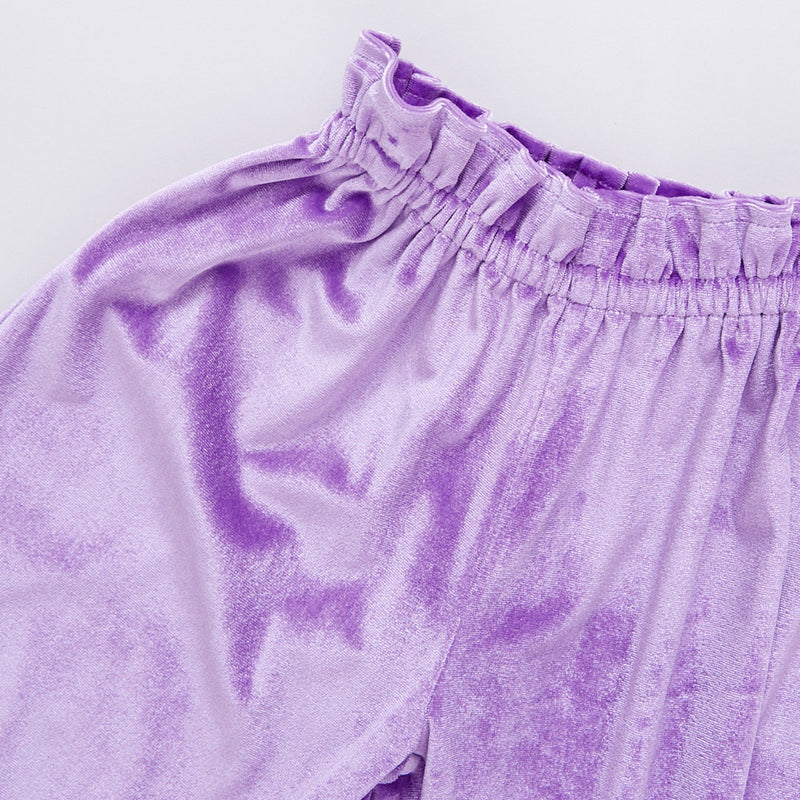 Girls Velour Theodore Pant - Lavender