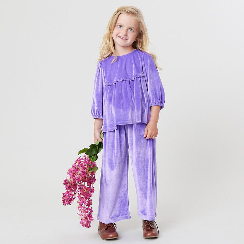 Girls Velour Theodore Pant - Lavender