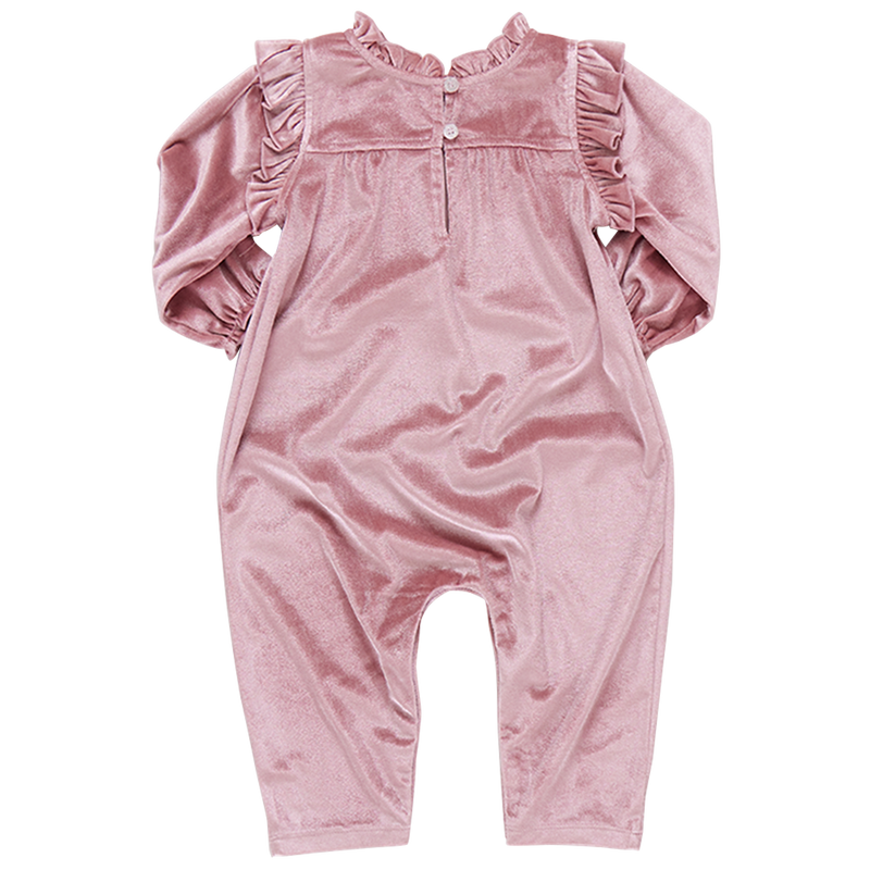 Baby Girls Velour Kalani Jumper - Mauve