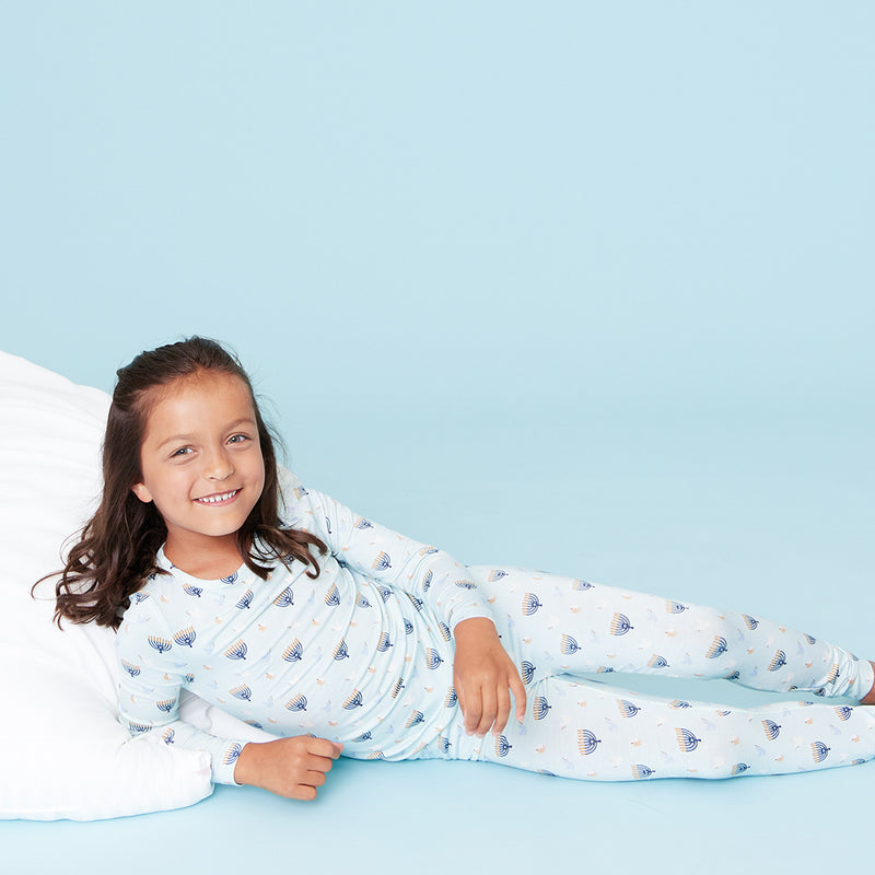 Kids Bamboo PJ Set - Peaceful Hanukkah